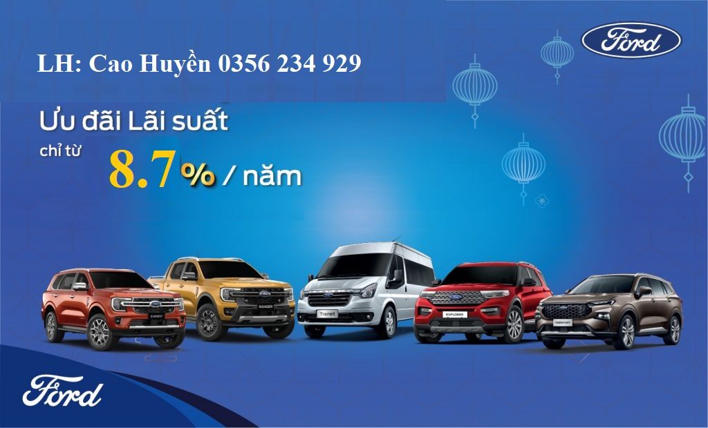 Cho vay mua xe Ford trả góp lãi suất 8.7%/năm